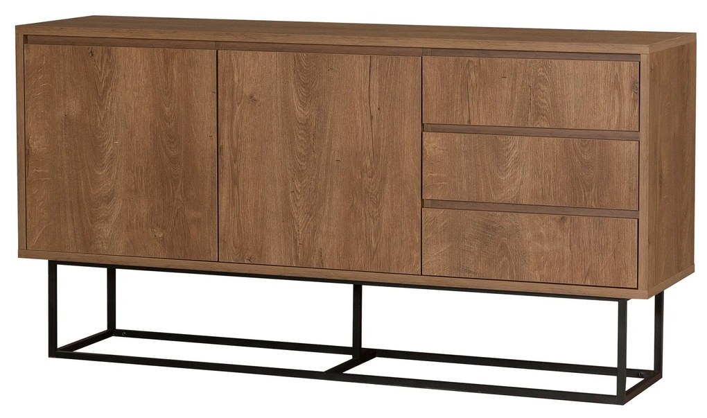 Conjunto de Mobiliário de Sala Laxus – Nogueira/Preto – 90x39x40 cm