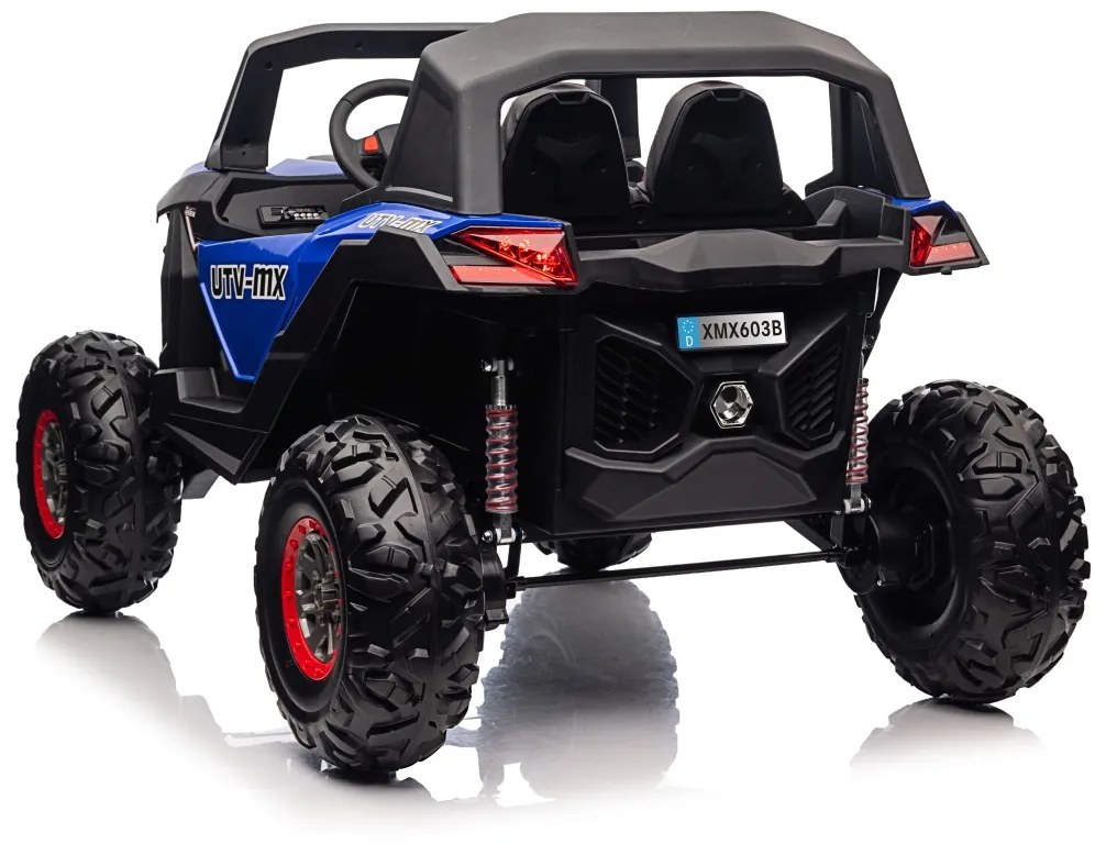 Carro elétrico para Crianças 24V 2 Lugares 4x4 Buggy UTV-MX 2000N Rodas de EVA, Assento de couro Azul