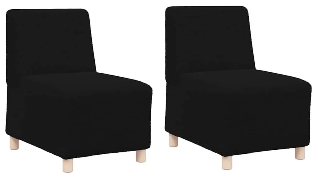 Sofá Chiar 2 pcs Preto 55 x 74 x 82 cm Tecido de veludo côtelé