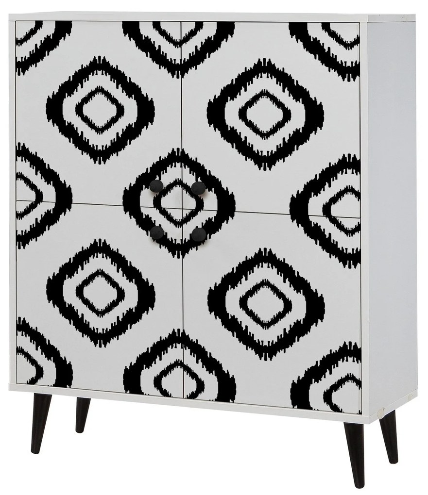 Armário Multiuso Multilux – Branco/Preto – 95x111x36 cm