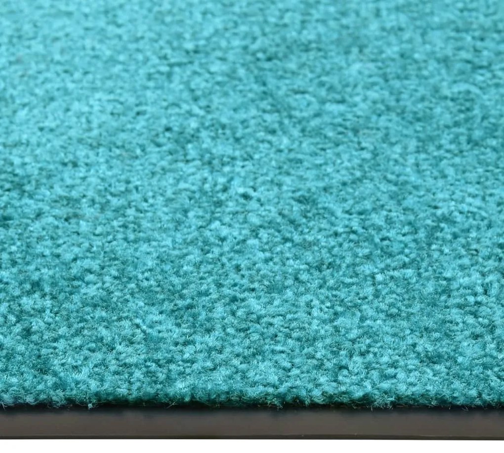 Tapete de porta lavável 90x150 cm azul ciano