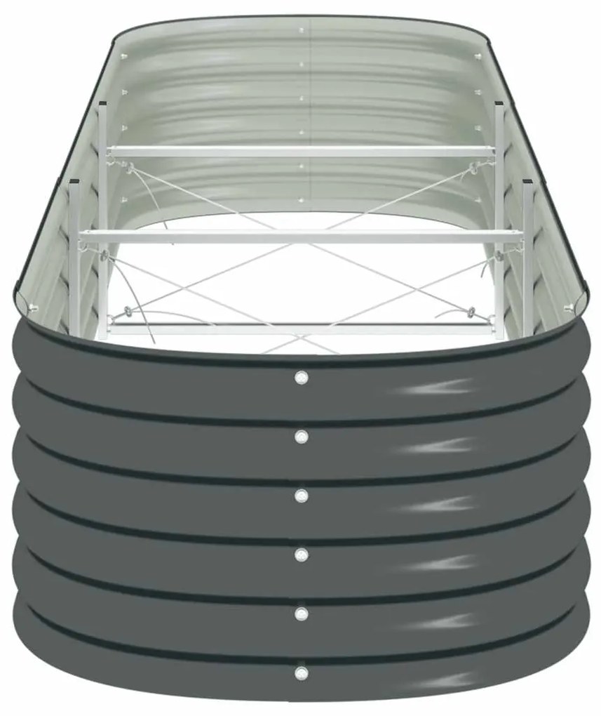 Canteiro elevado de jardim aço galvanizado 320x80x44cm cinzento