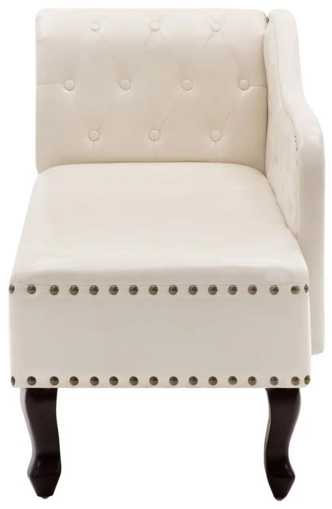 Chaise longue couro artificial branco nata