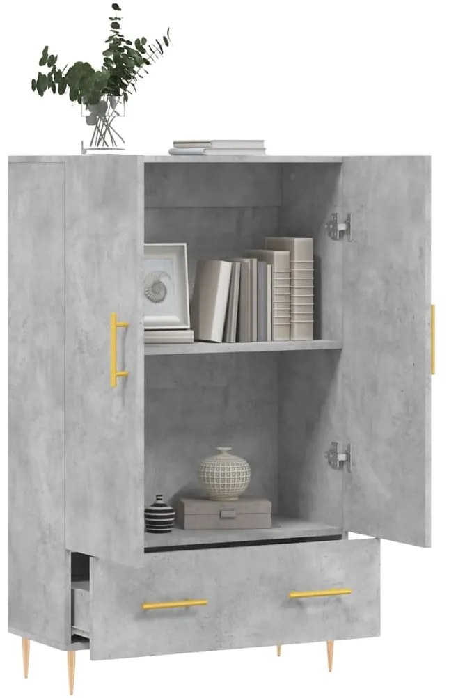 Aparador alto 69,5x31x115 cm derivados de madeira cinza-cimento