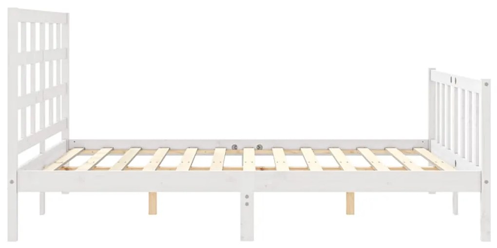 Estrutura de cama King Size com cabeceira madeira maciça branco