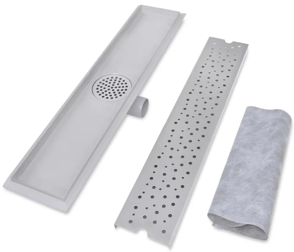 Dreno de chuveiro linear 2 pcs bolhas 630x140 mm aço inoxidável