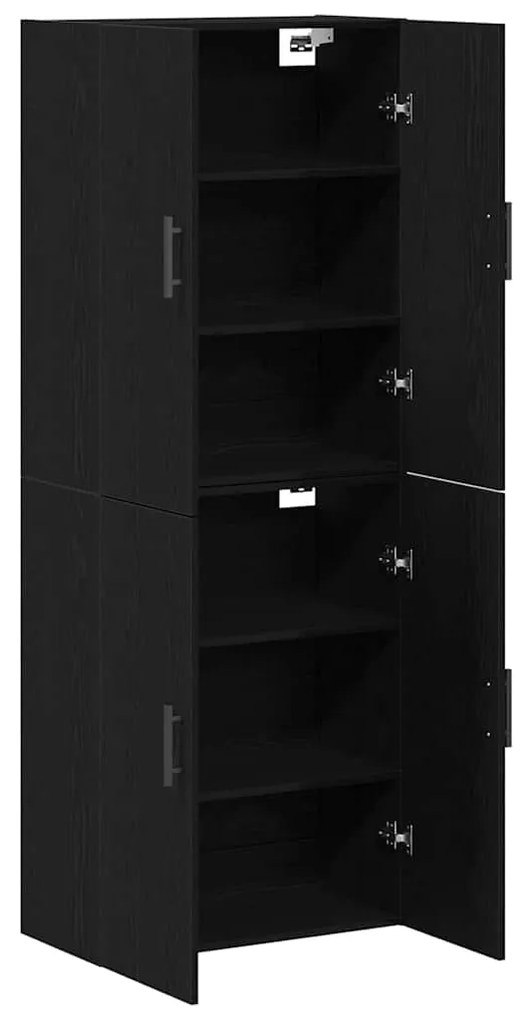 Armários 2 pcs em Carvalho Preto 69,5x34x180 cm em Madeira de Engenhar