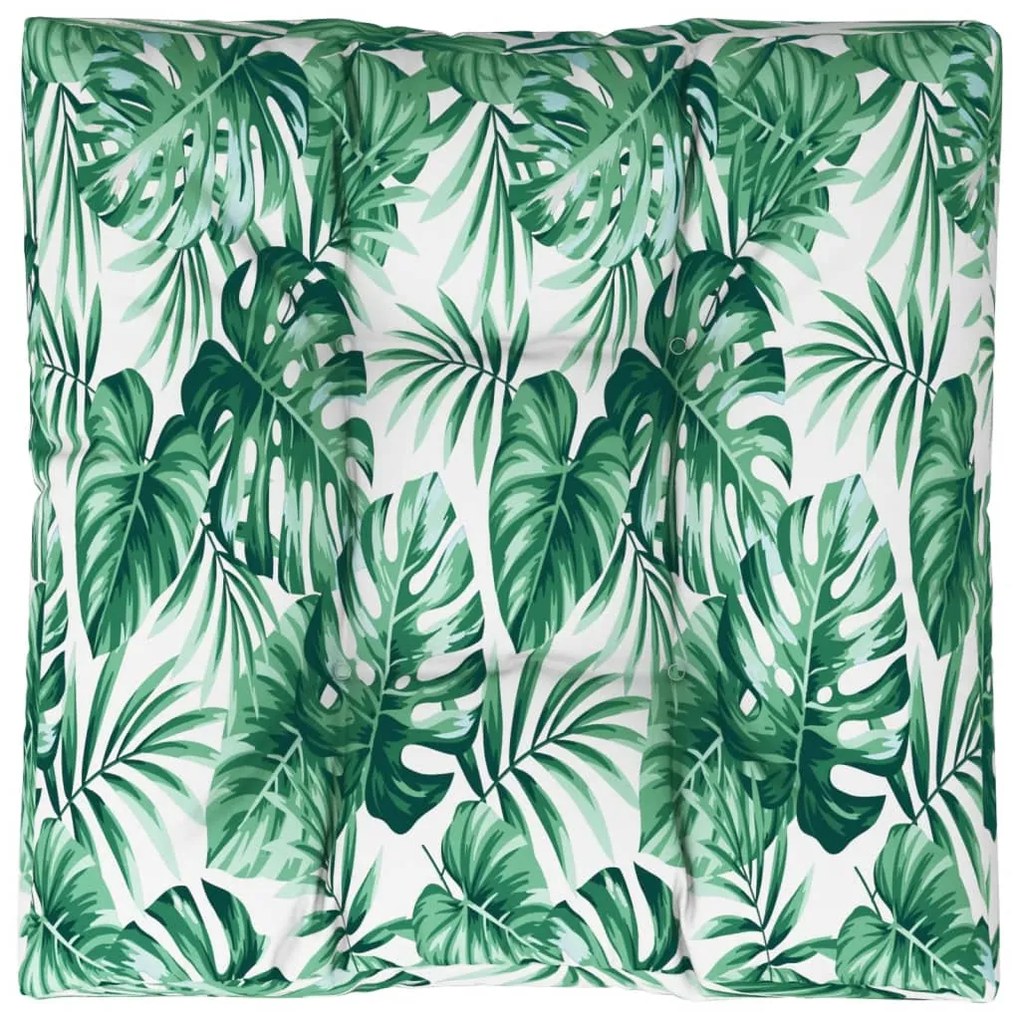 Almofadão para sofá de paletes 70x70x12 cm padrão folhas