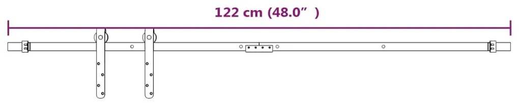 Mini kit para armário deslizante aço carbono 122 cm branco