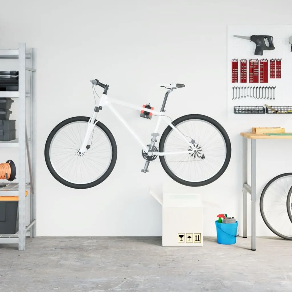 Suporte p/ reparar bicicletas de parede aço vermelho/azul