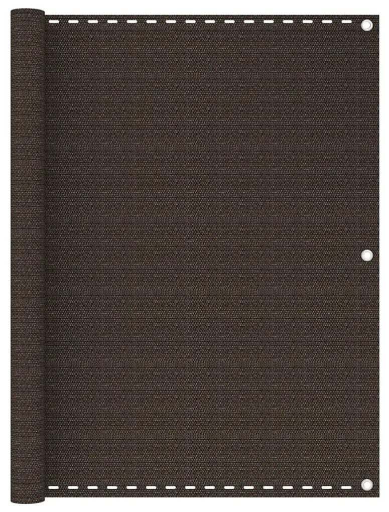 vidaXL Tela de varanda 120x400 cm PEAD castanho