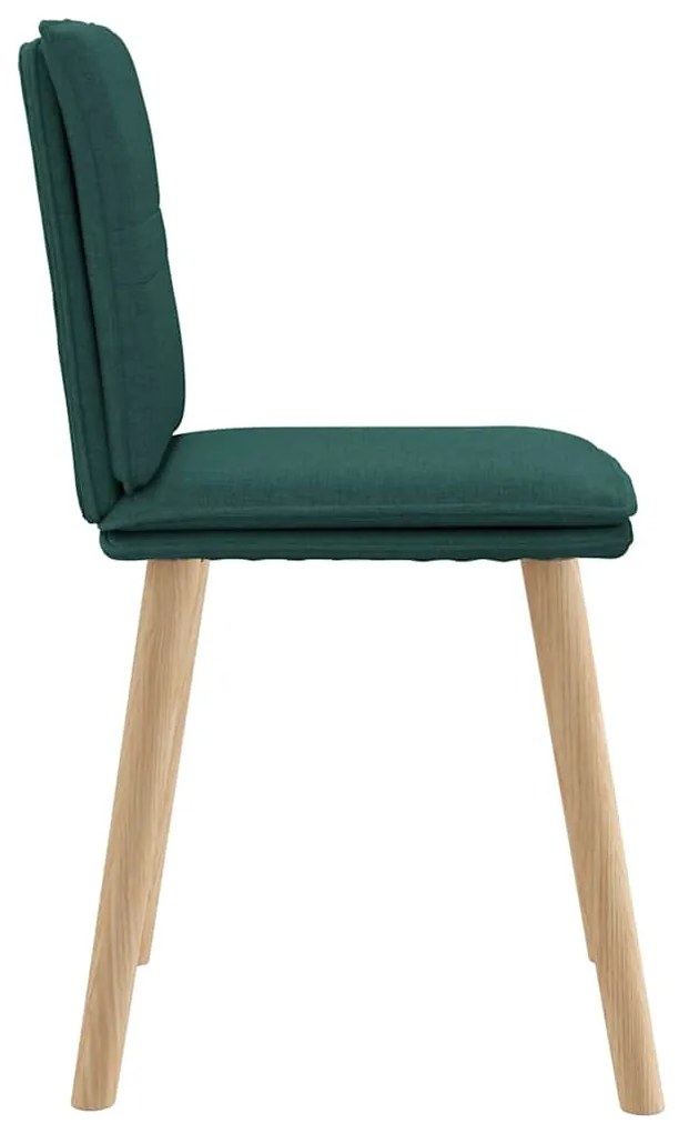 Cadeiras de jantar 4 pcs tecido verde escuro