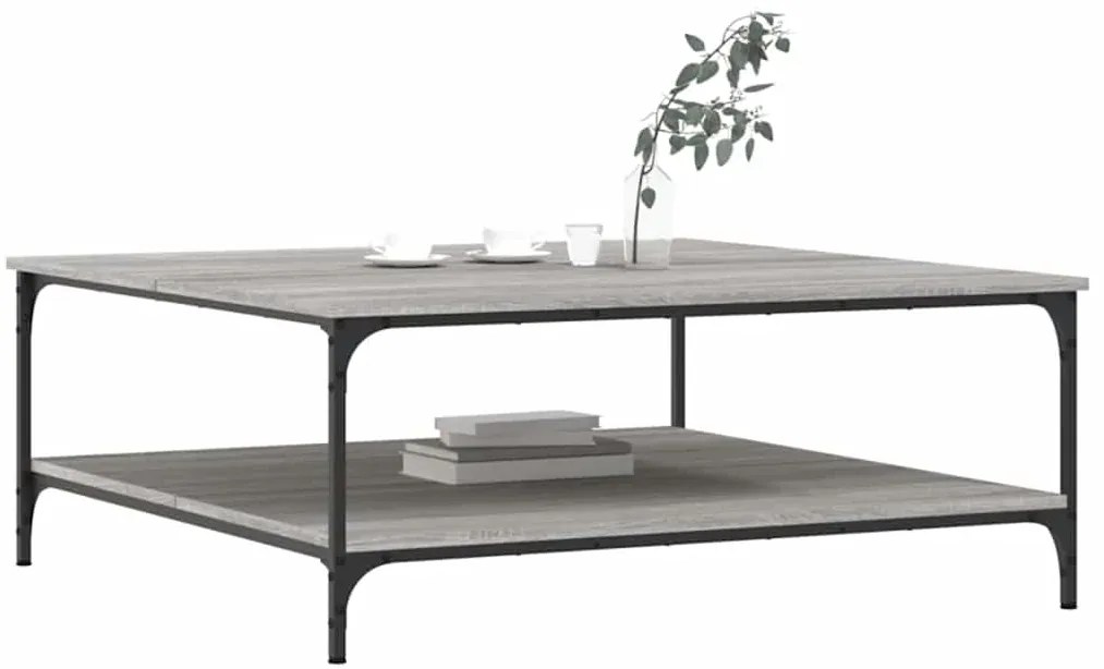 Mesa de centro 100x100x40 cm derivados de madeira cinza sonoma