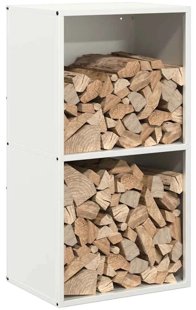 Suporte para lenha 40x30x75 cm aço laminado a frio branco