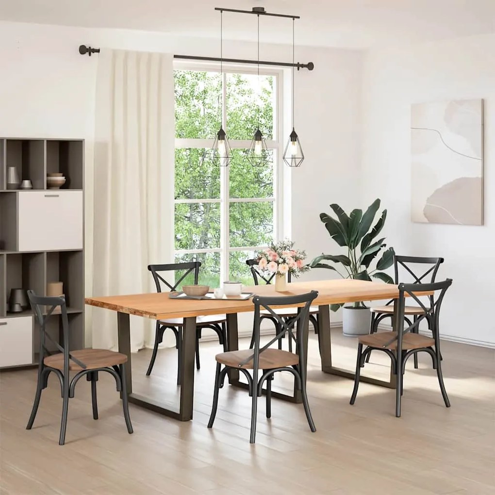 Pés para mesa de jantar em formato de V, 3 peças, aço natural, 100x(72