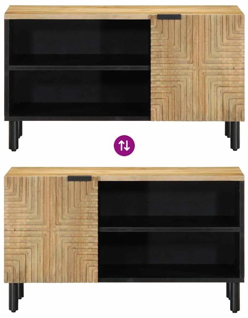 Móvel de TV 80x31,5x46 cm madeira de mangueira maciça castanho