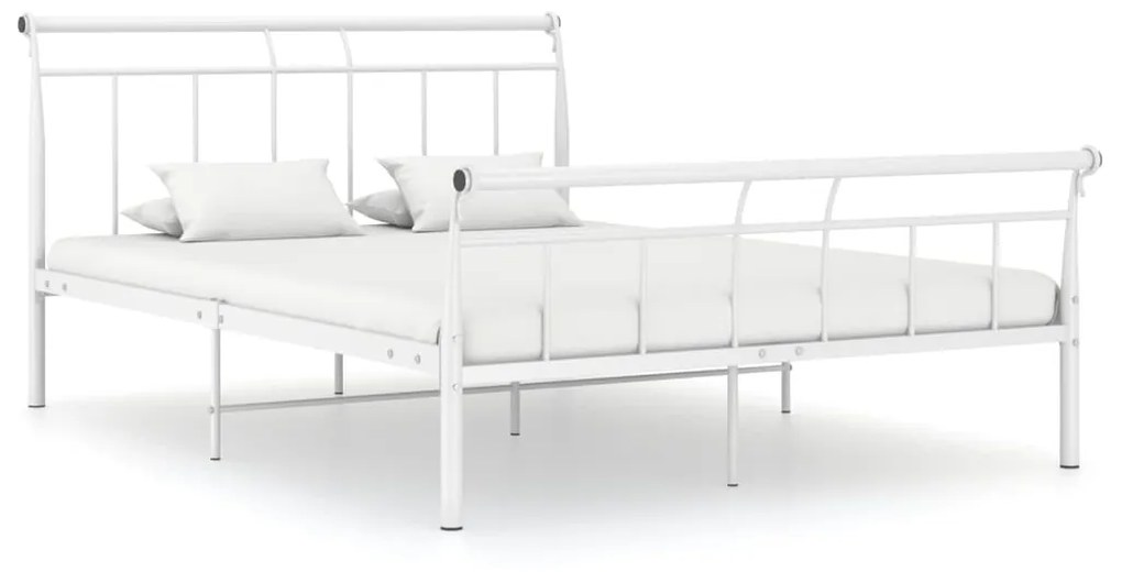 vidaXL Estrutura de cama em metal 140x200 cm branco