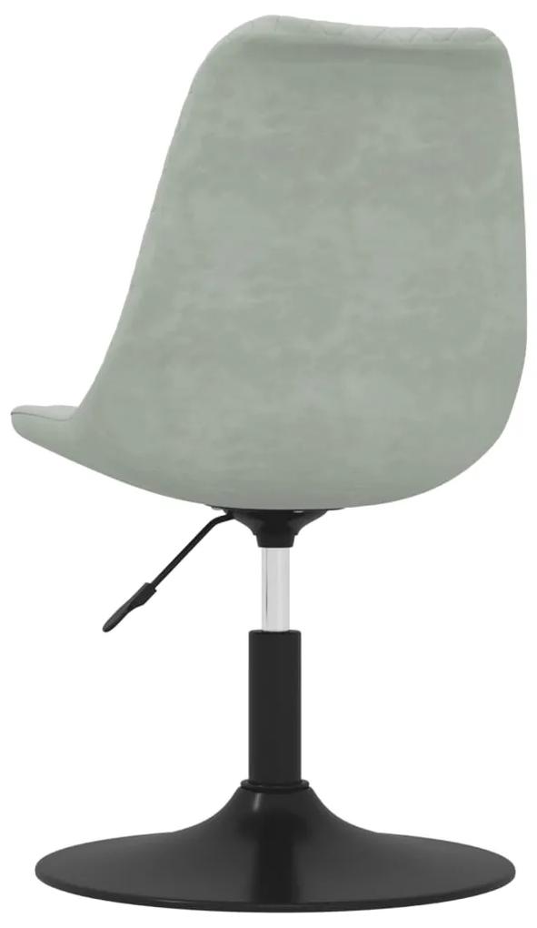 Cadeiras de jantar giratórias 6 pcs veludo cinzento-claro