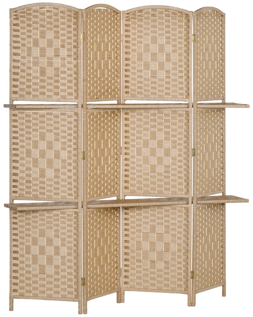 Biombo de 4 Painéis 160x170 cm Separador de Ambientes Dobrável com 2 P