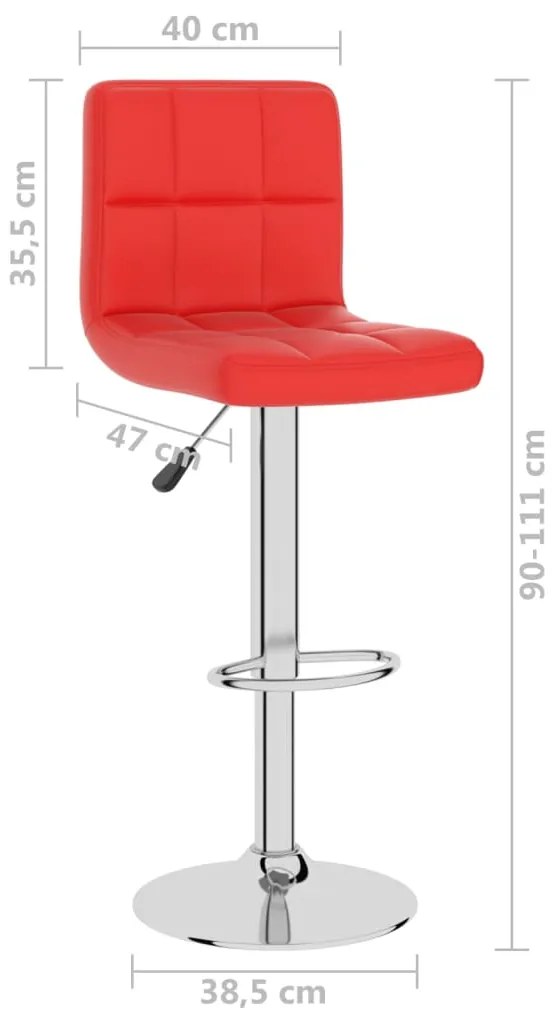 Banco de bar couro artificial vermelho