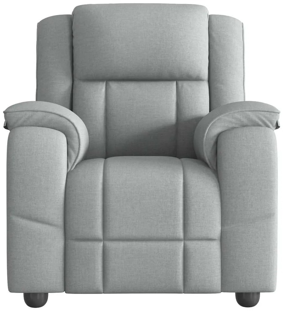 Poltrona de massagens reclinável tecido cinzento-claro