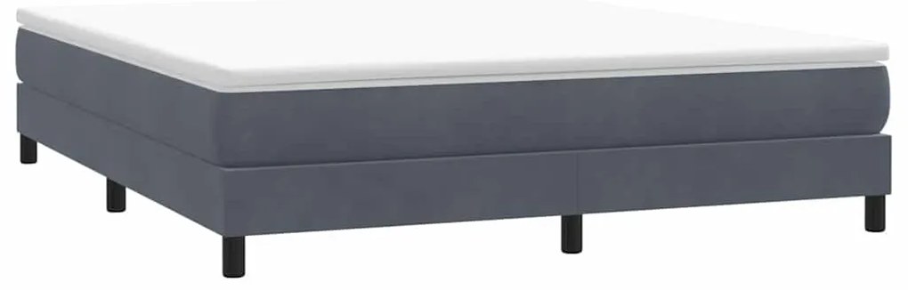 vidaXL Cama sem molas/colchão 180x210 cm veludo cinzento-escuro