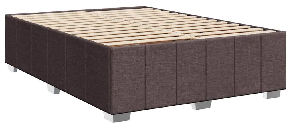 Cama com molas/colchão 140x190 cm tecido castanho-escuro