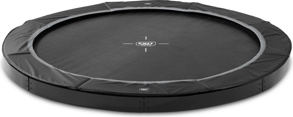 Trampolim redondo desportivo InTerra ao nível do solo ø366 cm - preto