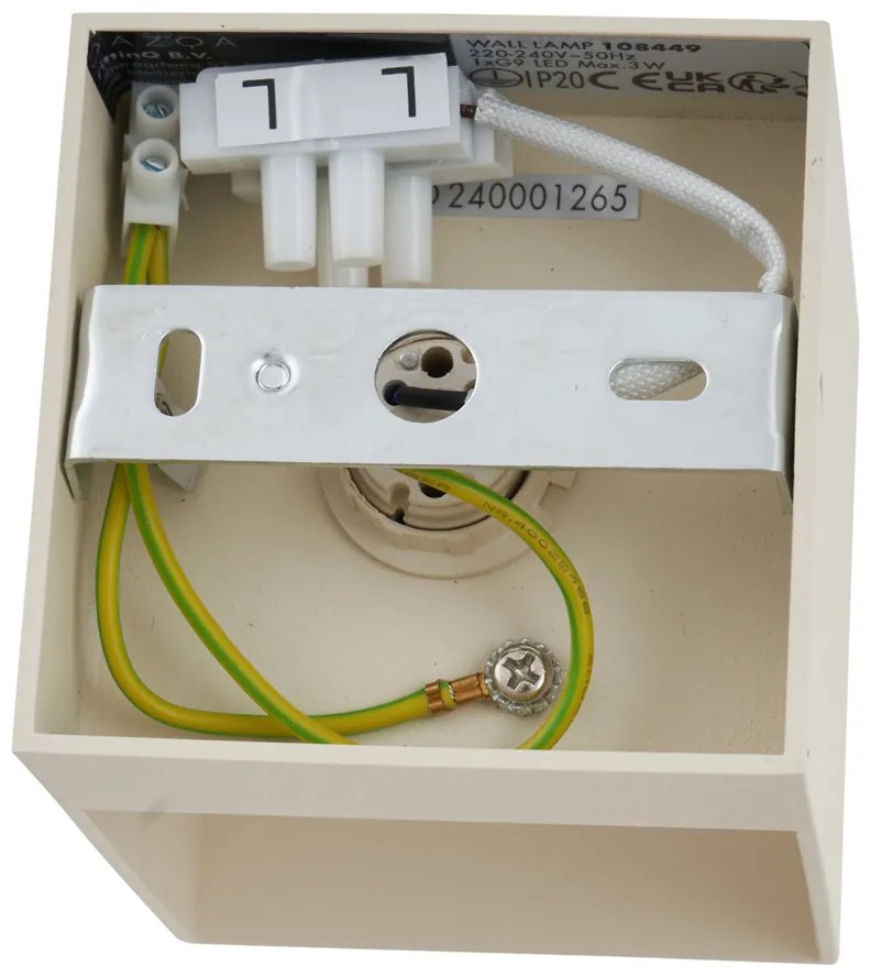 Candeeiro de Parede Moderno Bege G9 Quadrado - Transfer