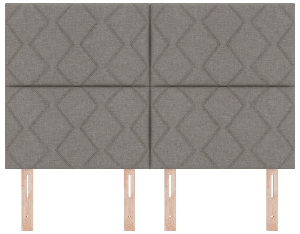 Cabeceira com Design em Blocos de Diamante Taupe, 140 cm de Tecido