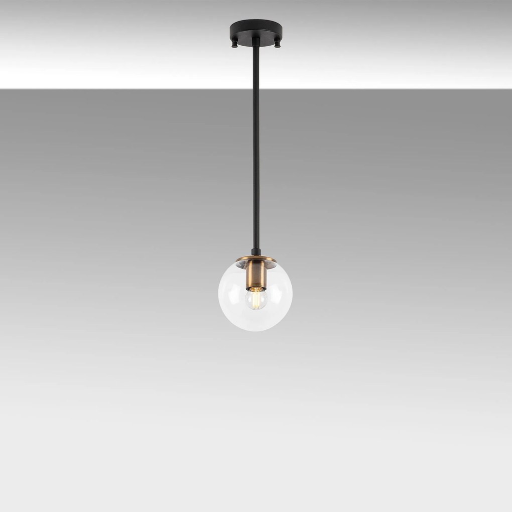 Candeeiro de Teto Akkas – Preto – 15 x 15 x 61 cm