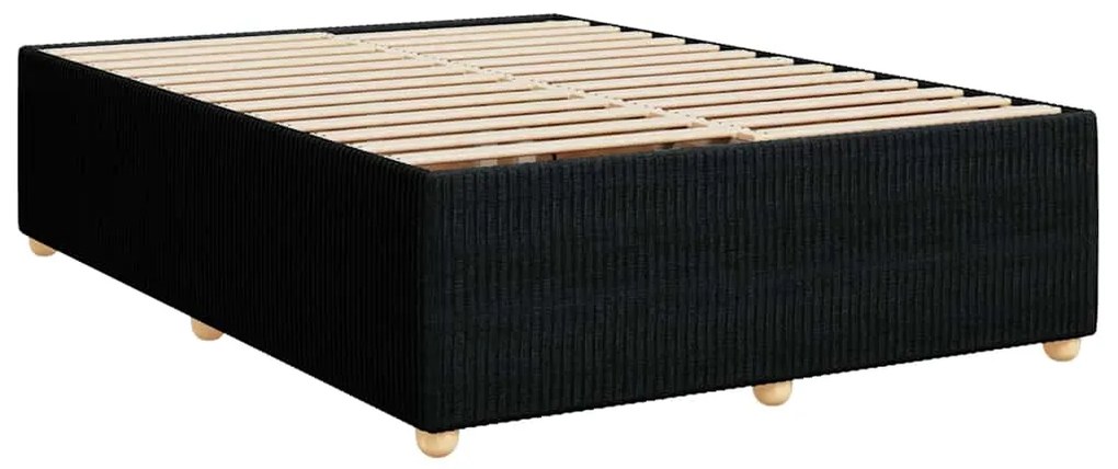 Cama com molas/colchão 140x200 cm tecido preto