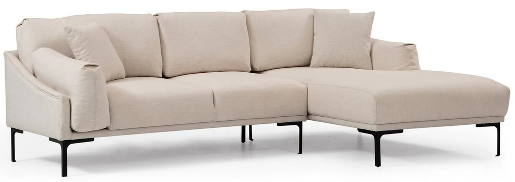 Sofá de Canto Leo Corner – Creme – 255 x 150 cm