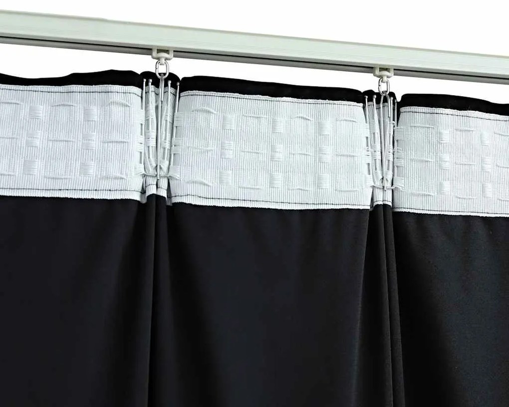 Cortinas blackout com ganchos 2 pcs 140x225 cm veludo preto