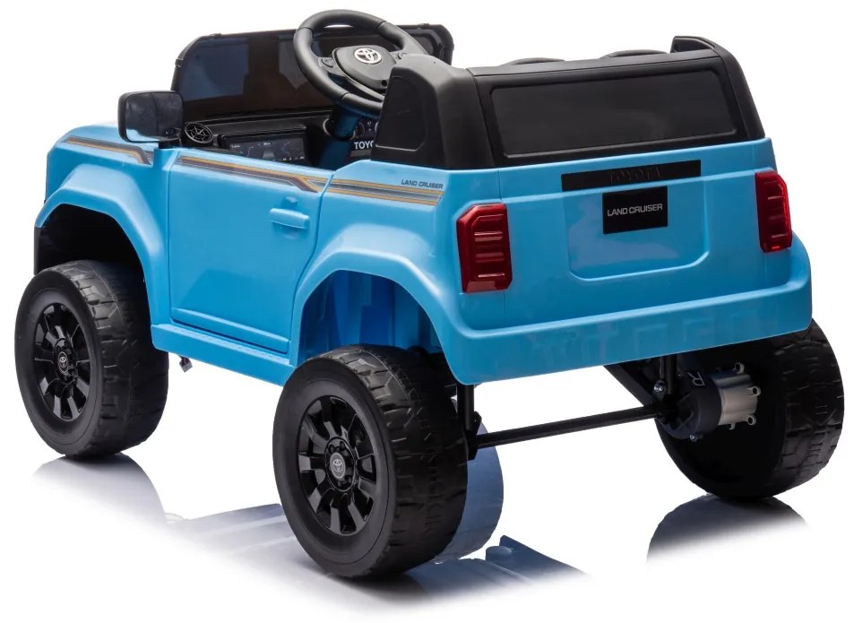 Carro elétrico para Crianças Toyota Land Cruiser PRADO 12V 4x4 Rodas Espuma EVA, Assento couro ecológico Azul