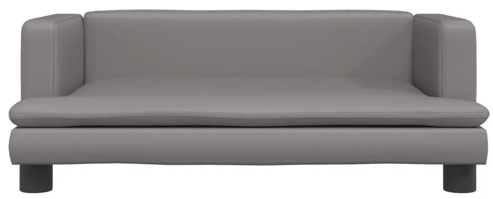 Sofá infantil 80x45x30 cm couro artificial cinzento