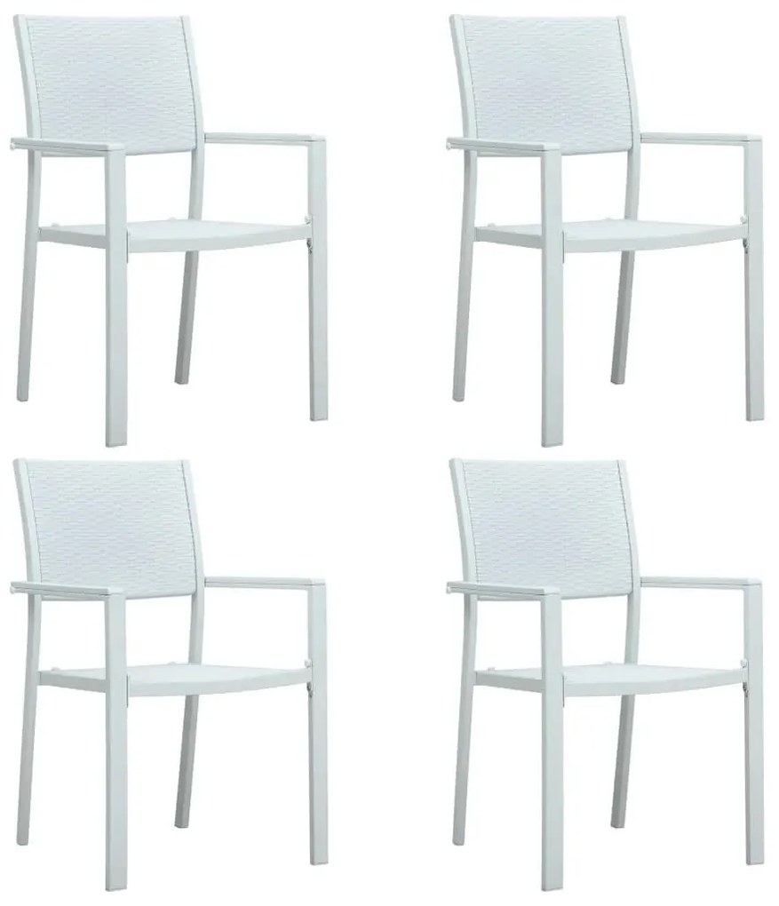 5 pcs conjunto de jantar para jardim branco