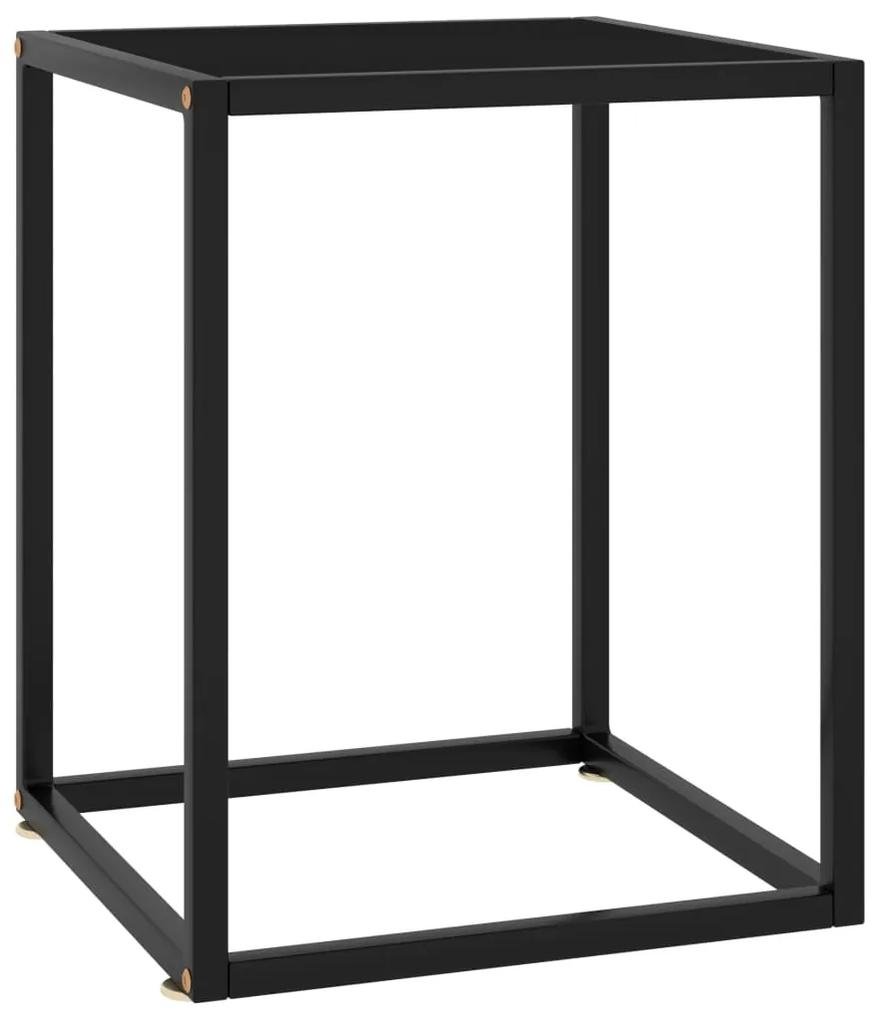 Mesa de centro 40x40x50 cm preto com vidro preto