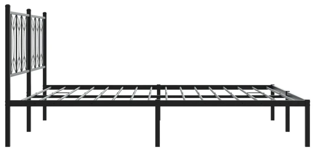 Estrutura de cama com cabeceira 183x213 cm metal preto
