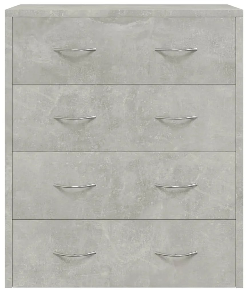 Aparador com 4 gavetas 60x30,5x71 cm cinzento cimento