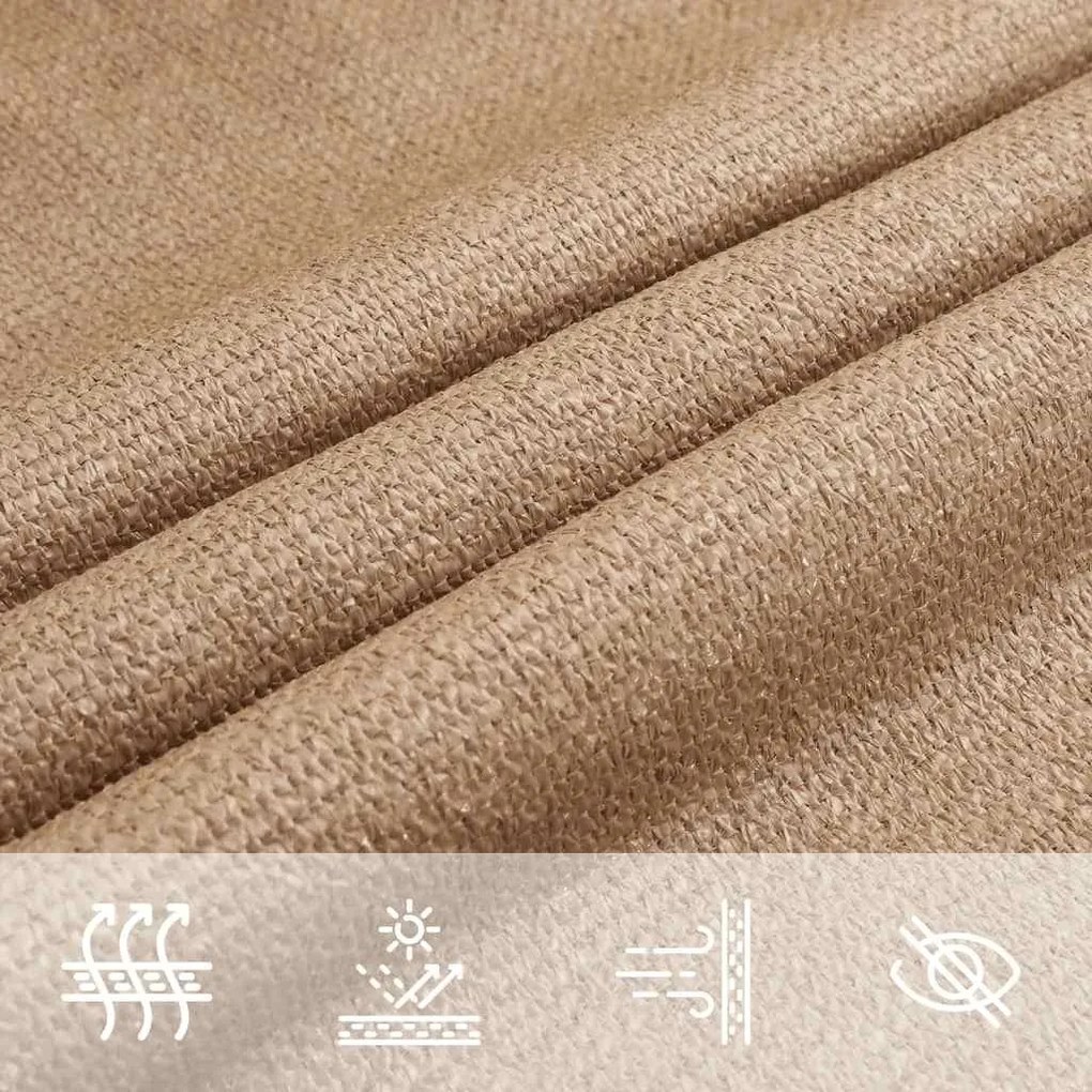 Para-sol estilo vela 160 g/m² 5x6 m PEAD cinza-acastanhado