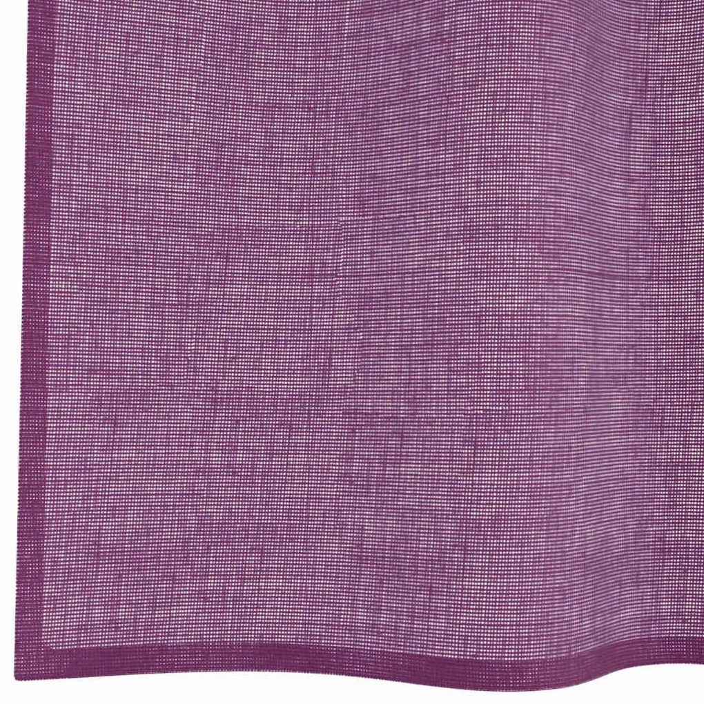 Cortinas de voile com ilhós 2 pcs roxo 140x225 cm