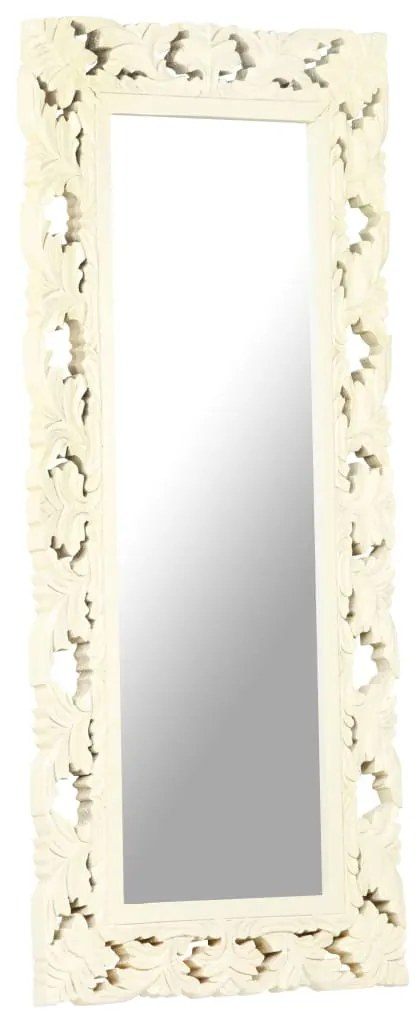 Espelho esculpido à mão 110x50 cm mangueira maciça branco