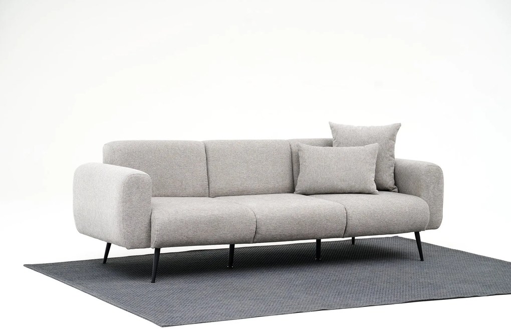 Sofá de 3 Lugares Side – Cinzento Claro – 235x77x82 cm