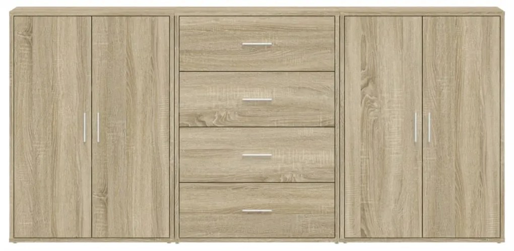 Aparadores 3 pcs 60x31x84 cm derivados madeira carvalho sonoma