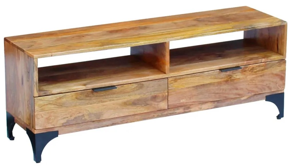 vidaXL Móvel TV madeira de mangueira 120x35x45 cm