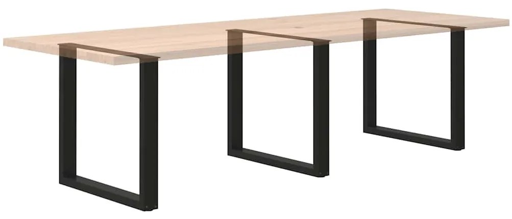 Pés para mesa de jantar em formato de U, 3 peças, preto, 80x(72-73) cm