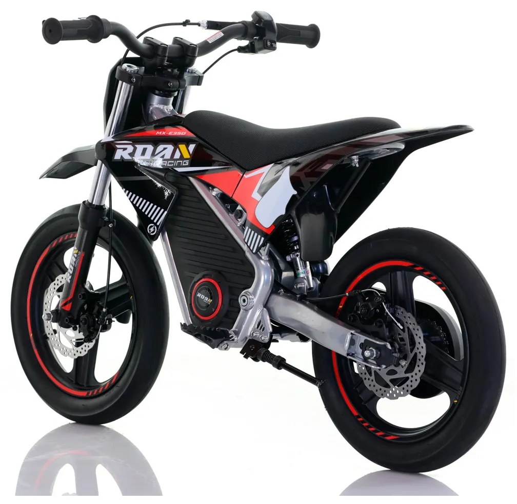 Mini moto elétrica para crianças Minicross 350W Roan MX E350 14/14" Supermotard Preta