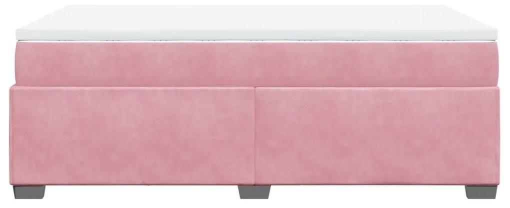 Cama boxspring com colchão 120x200 cm veludo rosa