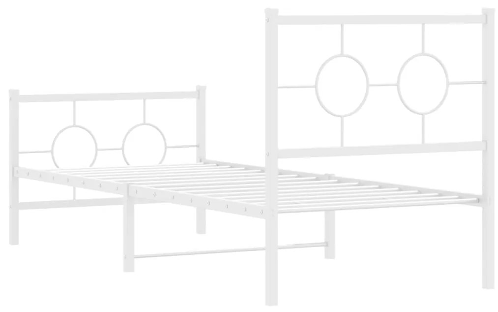 Estrutura de cama com cabeceira e pés 80x200 cm metal branco